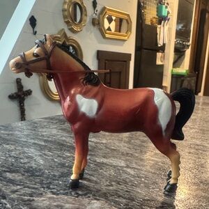 Brown and White Horse Figurine